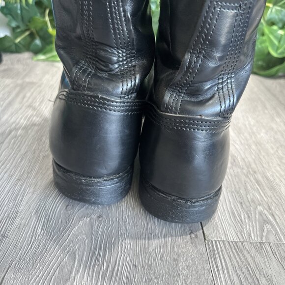 Vintage HH Brand 9 d Airborne Jump Boots 975 Combat Black Leather Lace Up USA main image 9
